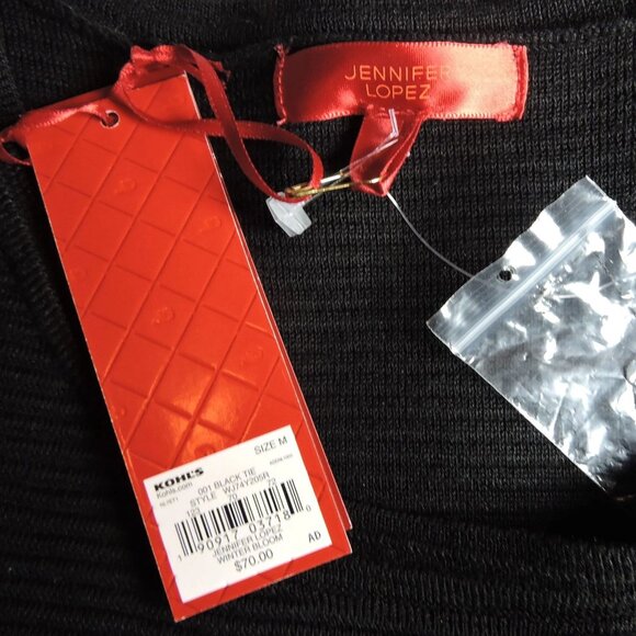 Jennifer Lopez Size Medium Black Cut Out Long Sleeves Sweater Dress New W/ Tags - Picture 6 of 6